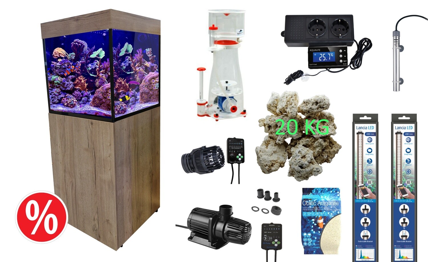 PROMO! AMPHICULLA 250-C + LICHTKAP  COMPLEET MET ALLE TECHNIEKEN EN INRICHTING