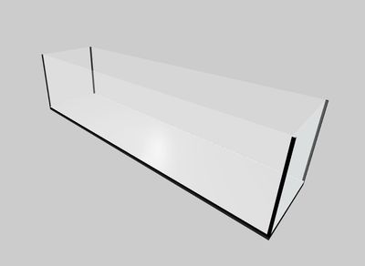 Rimless 226x50x50 cm , 15 MM GLAS , OPTIWHITE  , GESLEPEN GLAS