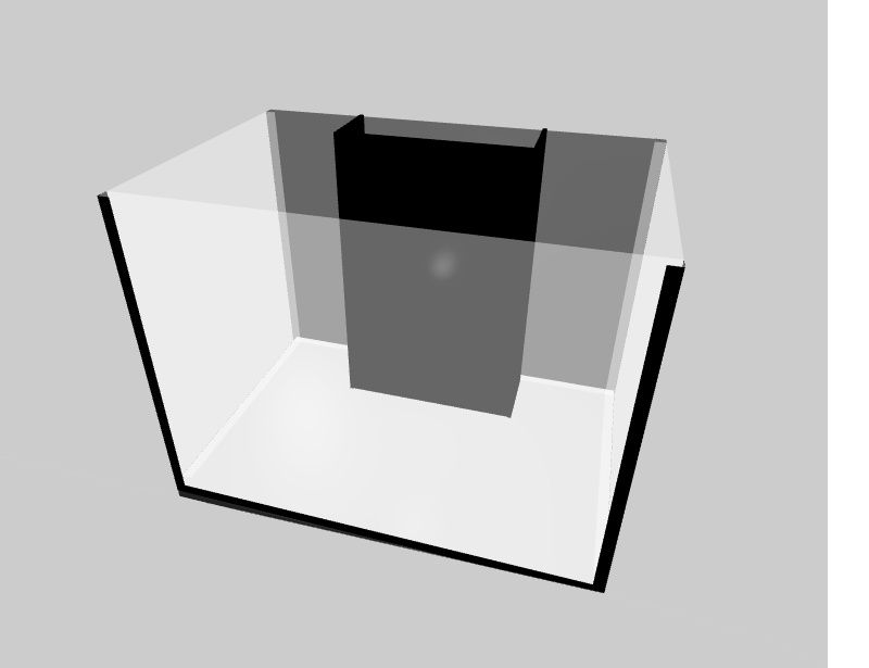 Shallow reef tank / stekkenbak 60x40x45 cm in 8 mm glas, optiwhite, Overloop 3 boringen, geslepen