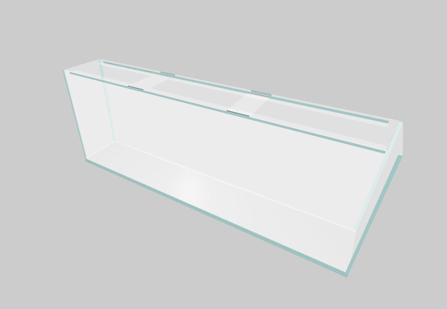 Volglas 200x33x75 cm,  12 mm glasdikte, transparant silicone, geslepen glas , OPTIWHITE