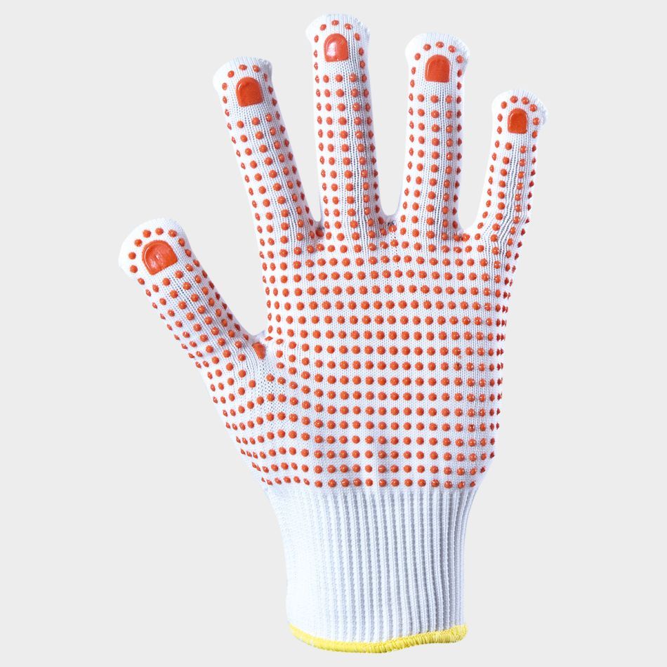 Gloves with polymer drops