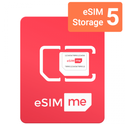 Карта eSIM.me | MULTI Храните до 5 профилей eSIM и управляйте ими на ЛЮБОМ устройстве ТОЙ ЖЕ марки