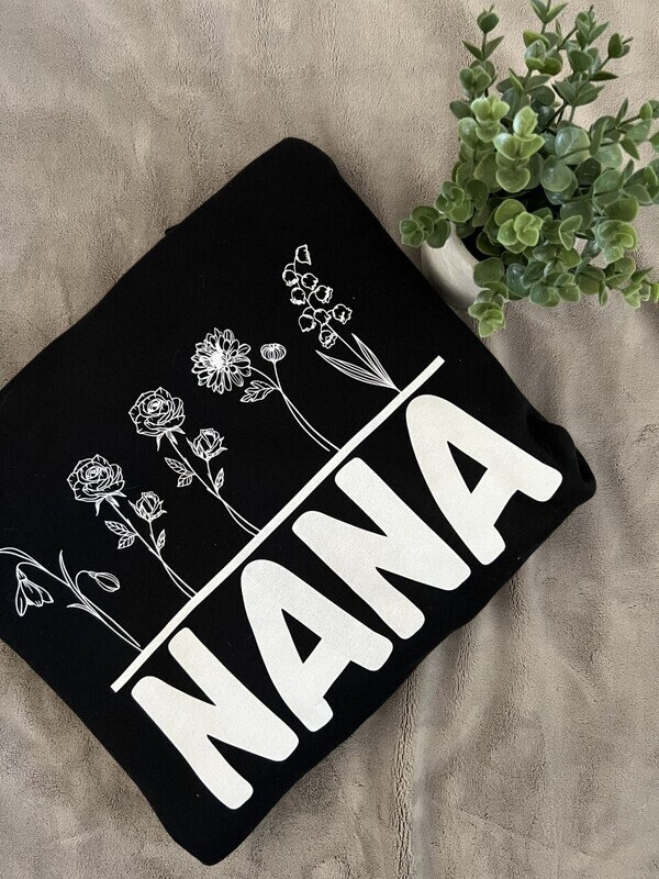 Custom Birth Flower Crew Neck