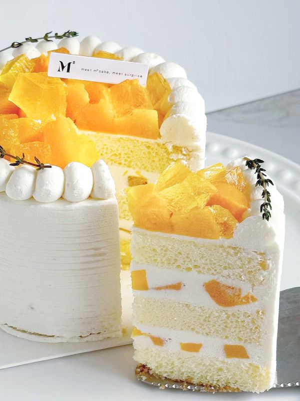 黄桃养乐多戚风蛋糕 Yellow Peach Yakult Chiffon Cake