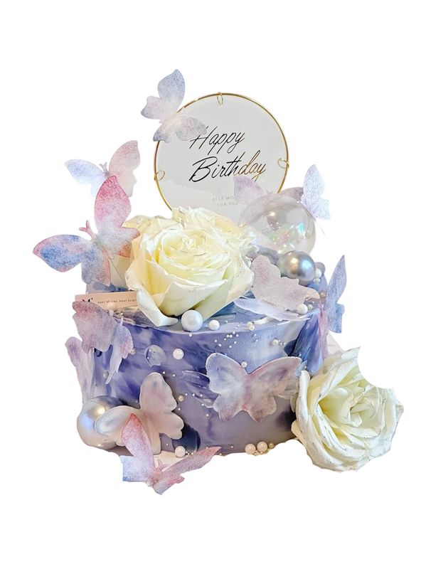 蝴蝶花园蛋糕 Pastel Ribbon Cake