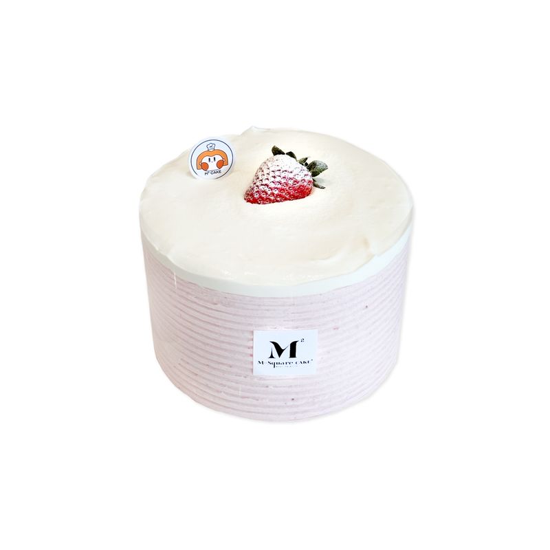 5 Inch Strawberry Chiffon Cake w/ Sea Salt Cream