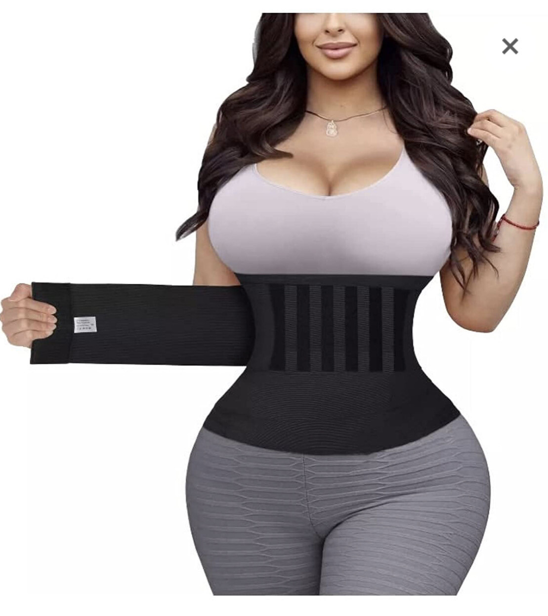 Real Curves | Waist Trainer For Women| Adjustable Waist Trainer Wrap for Women | Snatch Me Up Tummy Wrap Waist Trainer Belt for Belly Fat, Postpartum Recovery and Waist Compression Black, 4 Meters
