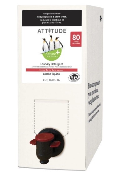 attitude laundry detergent refill | summer berries | 80 loads