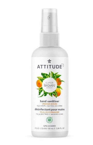 attitude hand sanitizer | orange leaves