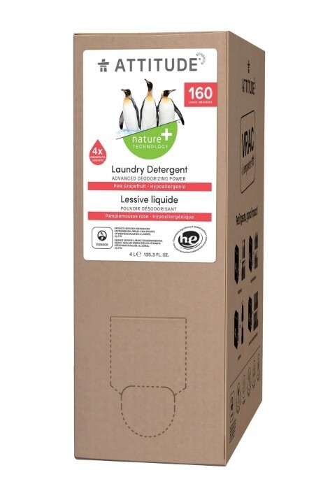 attitude laundry detergent refill | pink grapefruit | 160 loads