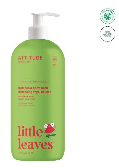 attitude shampoo &amp; body | kids | watermelon &amp; coco | 946ml