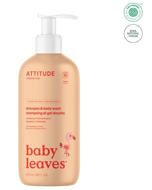 attitude shampoo &amp; body wash | baby | orange &amp; pomegranate