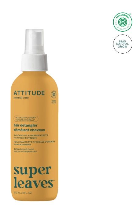attitude hair detangler | orange leaves