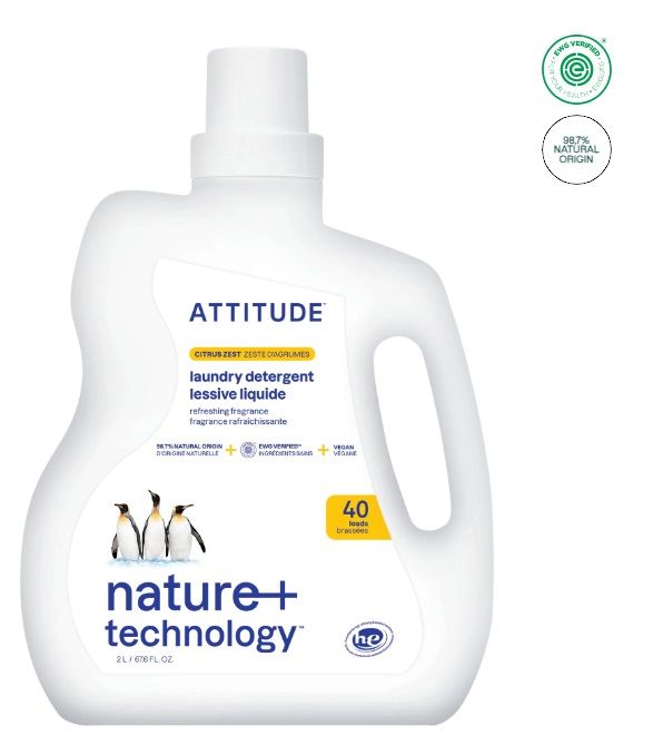 attitude laundry detergent | citrus zest | 40 loads