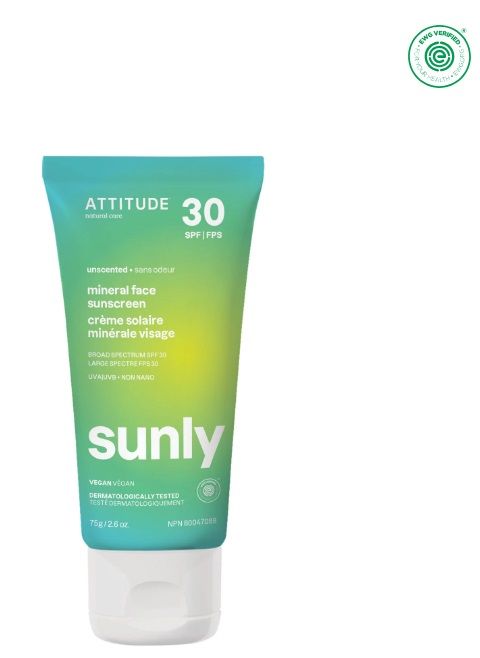 attitude sunly face mineral sunscreen | unscented | spf30
