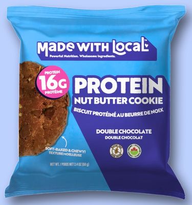 made with local double chocolate protein cookie