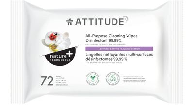 attitude all purpose disinfectant wipes | lavender &amp; thyme