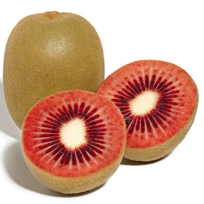 This is Actinidia sp. &#39;Red&#39;. The common name for this is Ruby Red Fleshed Kiwi. Whimsy and Wonder Seeds sells the freshest of rare fruit seeds. Other Common names for this exotic fruit species are: Ruby Red Fleshed Kiwi: Red kiwi, Red heart kiwi. Check this Ruby Red Fleshed Kiwi (Actinidia sp. &#39;Red&#39;) out along with all of our other Rare  and Exotic Fruit plant seeds here at Whimsy and Wonder Seeds. We ship these exotic fruit plants seeds  from Canada to anywhere in the World.