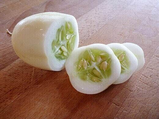 This is Cucumis sativus. The common name for this is Dragon&#39;s Egg Cucumber. Whimsy and Wonder Seeds sells the freshest of heirloom seeds, vegetable seeds and rare garden seeds. Check this Dragon&#39;s Egg Cucumber (Cucumis sativus) out along with all of our Heirloom vegetables and rare garden plant seeds here at Whimsy and Wonder Seeds. We ship these garden seeds from Canada to anywhere in the World.