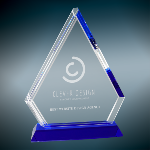 9 3/4&quot; Crystal Diamond with Blue Base