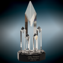 Crystal 5-Rising Diamonds on Black Base