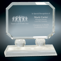 Medium Rectangle Crystal with Facet Accents and Clear Base