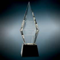Obelisk Facet Crystal on Black Base