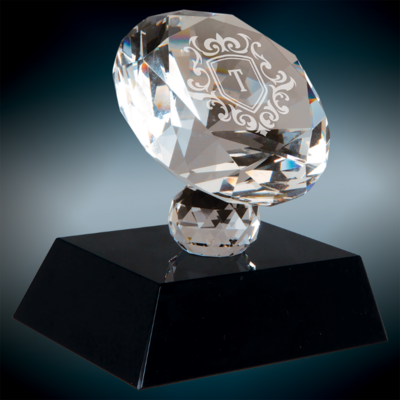 Crystal Diamond on Black Base