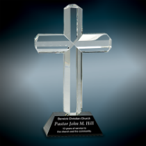 Crystal Cross on Black Base