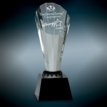 Crystal Faceted Rising Spire on Black Base