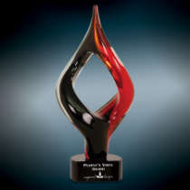 Red &amp; Black Twist Art Glass