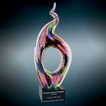 Twist Top Art Glass with Black Base