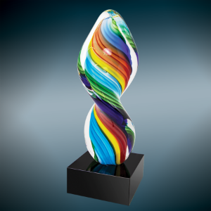 Rainbow Twist Art Glass