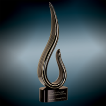 Black &amp; Gold Curve Art Glass