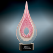 Pink Round Window Raindrop Art Glass