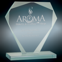 Cut Diamond Jade Glass Award