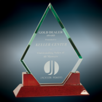 Diamond Jade Prestige Glass with Rosewood Piano Finish Base