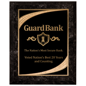Black Marble Finish Plaque with Black Majestic Plate