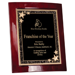 Rosewood Piano Finish Eclipse Plaque with Black Starburst Plate
