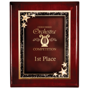 Premium Rosewood Finish Plaque with Red Starburst Plate