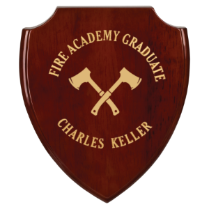 Rosewood Piano Finish Shield Plaque