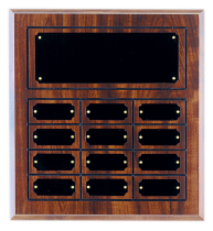 Cherry Finish Grooved Perpetual Plaque (12-24 Plates)