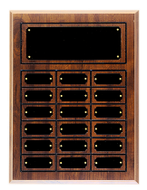 Cherry Finish Grooved Perpetual Plaque (12-24 Plates)