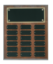 Genuine Walnut Step Edge Perpetual Plaque (12-36 Plates)