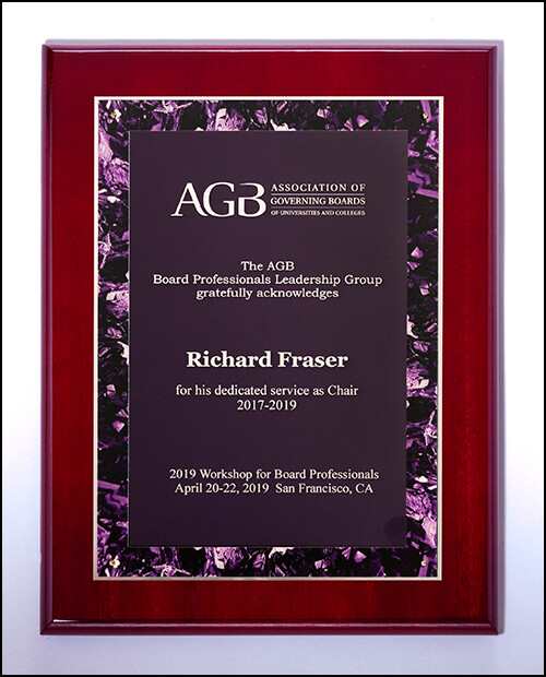 Violet Marble Border Design on Rosewood High Lustr Plaque