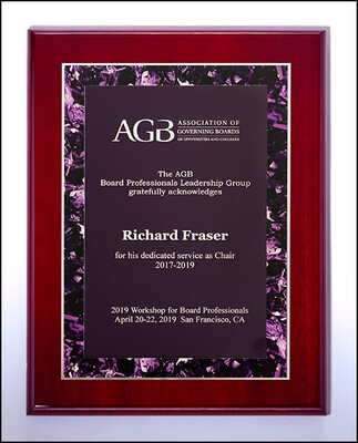 Violet Marble Border Design on Rosewood High Lustr Plaque