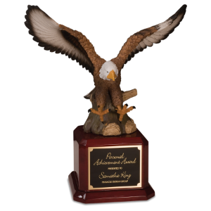 Hand Painted Eagle on a Rosewood Finish Base