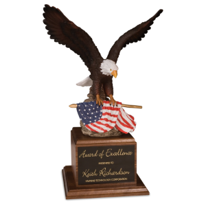 Hand Painted Eagle on a Genuine Walnut Base
