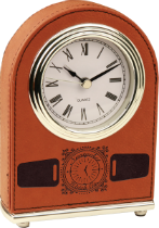 Rawhide Leatherette Arch Clock