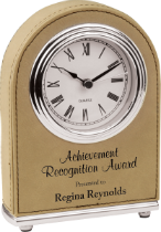 Light Brown Leatherette Arch Clock